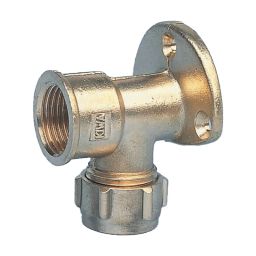 RS PRO Brass Pipe Fitting 90 Wall Plate Elbow Adapter 12.7 mm (1/2 Inch) Female Model No 798230-13