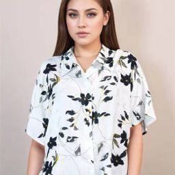 Zink London White Loose Fit Printed Shirt-picture-1