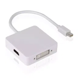 LOTA 3-in-1 Mini DisplayPort (Thunderbolt) to HDMI+VGA+DVI Adapter White, MST-761-LT-41