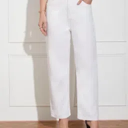 Miss Chase White Denim Solid Jeans-picture-21
