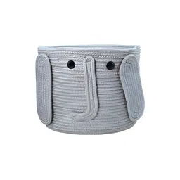 Ariya Kids Storage Basket Silver Cotton Blend Multipurpose Toy Organizer-49