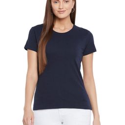 PERF Women Solid Round Neck Cotton T-shirt-image-66