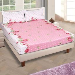 Romee Pink Microfibre Floral Bed Sheets-image-61