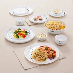 Larah by Borosil Moon White Opalware 19 Pieces Dinner Set-image-97