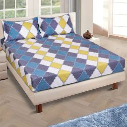 Romee Grey Microfibre Geometric Bed Sheets-image-74