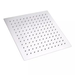 Clinton Ultra Slim 8X8 inch Square Stainless Steel Silver Wall Mounted Overhead Shower 304.8 mm (12 Inch) Arm-image-40