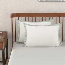 Fabindia Home Coromandel Blue & White Cotton 116 TC Pillow Covers - Set of 2-image-14
