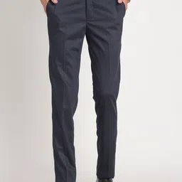 Turtle Men Checked Tailored Slim Fit Formal Trousers-image-48