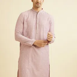 Manyavar Floral Embroidered Thread Work & Sequinned Straight Kurta with Pyjamas image 5