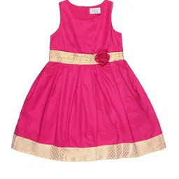 YOUNG BIRDS Girls Solid Fit and Flare Dresses-image-58