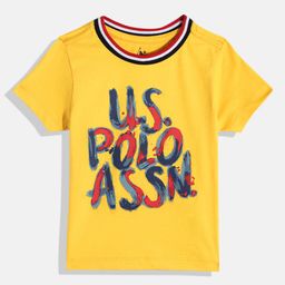 U.S. Polo Assn. Kids Boys Brand Logo Print Knitted Pure Cotton T-shirt-image-90