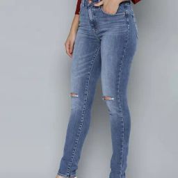 Levi's Blue Distressed High Rise Skinny Jeans-picture-23