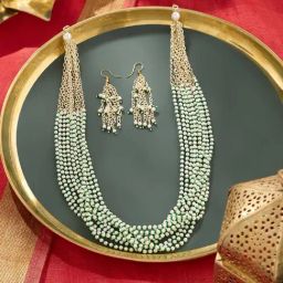 Zaveri Pearls Green Alloy Sets for Women-image-98