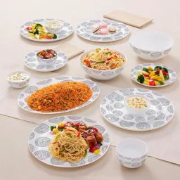 Larah by Borosil Moon White Opalware 21 Pieces Dinner Set-20