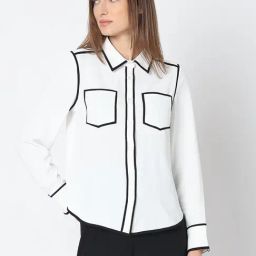 Vero Moda White & Black Regular Fit Shirt-image-65
