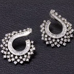 JEWELOPIA Silver-Plated Brass American Diamond Studs-picture-19