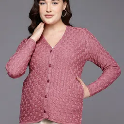 Cayman Women Cable Knit Woollen Cardigan-image-94