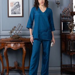 JISORA Pure Silk Tunic With Trousers Co-Ords-picture-15