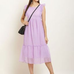 Mast & Harbour Women Self Design Fit & Flare Midi Dress-image-88