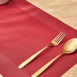 Home Centre Eden 6 Pcs Red Rectangle Table Placemats-38