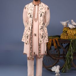 KALPRAAG Men Floral Embroidered Regular Sequinned Kurta with Trousers & With Dupatta-picture-51