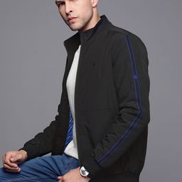 Allen Solly Men Black Solid Bomber Jacket-20