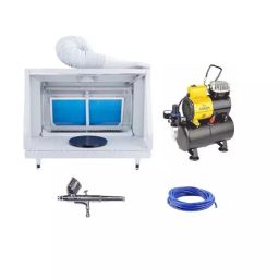 Painter Putty Spray Gun Combo with Mini Air Compressor AS-186, Pen Gun 1/6 HP 20-23 L/min. & 3 m Pipe, E600 & AS-186-25