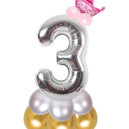 Shopperskart Princess 3 Number Foil Balloons Multicolor - Pack of 13-image-83