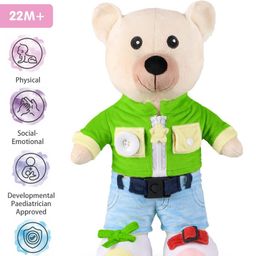 Intellibaby Premium Dress Up Bear Level 11 Green - Height 38 cm-3