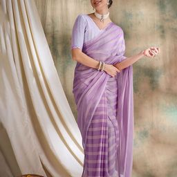 Maroosh Striped Zari Banarasi Saree-image-60