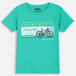 RASPY Boys Pack Of 2 Graphic Printed Round Neck Pure Cotton Regular Fit T-Shirts-52