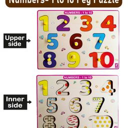 Wissen 1-10 Peg Board Puzzle With Counting Inside Tray Multicolour - 11 Pieces image 3