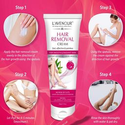 L'AVENOUR Set Of 3 Hair Removal Cream For Arms, Underarms, Legs & Bikini Line - 50 g Each image 4