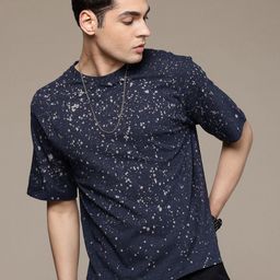 Moda Rapido Washed Effect Tie & Dyed Drop-Shoulder Sleeves Oversized Fit T-shirt-picture-30