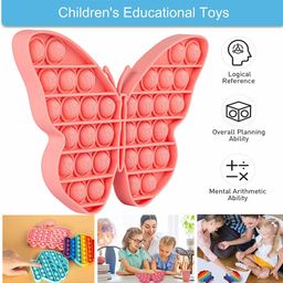 FunBlast Butterfly & Bug Shaped Pop Bubble Stress Relieving Silicone Pop It Fidget Toy Pack Of 2 - Multicolour image 5