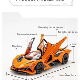 ADKD 1:32 Scale Die Cast Apollo Helios EVO Sports Car Model Metal Car with Openable Doors & Pull Back with Sound and Light - (Colour May Vary/ Random Color) image 5
