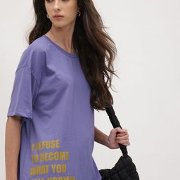 The Roadster Life Co. Placement Typography Print Drop-Shoulder Sleeves Longline T-shirt-image-65