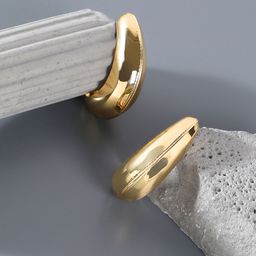 SOHI Gold-Plated Crescent Shaped Half Hoop Earrings-41