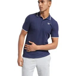 Reebok Navy Slim Fit Polo T-Shirt-image-45
