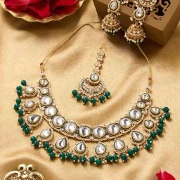 Zaveri Pearls Green Alloy Sets for Women-image-67