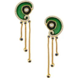 Tribe Amrapali 92.5 Sterling Silver Oceania Tassel Earrings for Women-image-67