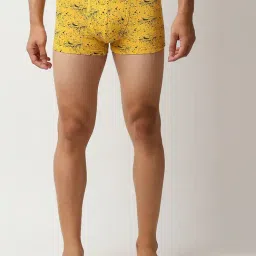 UnderJeans by Spykar Yellow Printed Trunks-picture-8