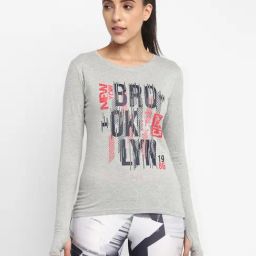 Appulse Grey Printed Slim Fit Cotton T-Shirt-image-76