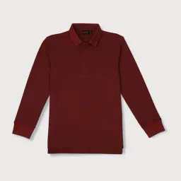 Gini & Jony Kids Maroon Cotton Regular Fit Full Sleeves Polo T-Shirt-picture-27