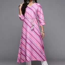KSUT Purple Printed A Line Kurta-image-36