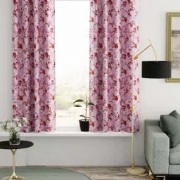 Bianca VILLA C`ESTA Pink Faux Silk 5 Ft. Window Curtain - Set of 2-6