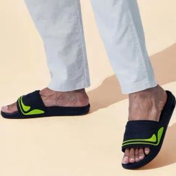 Neemans Men's Travel Jet Black Slides-14