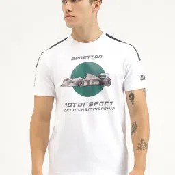 United Colors of Benetton White Relaxed Fit Printed Cotton Crew T-Shirt-picture-45