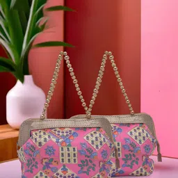 Kuber Industries Checked Structured Handheld Bag image 1