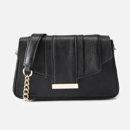 Carlton London Black Mathilde Textured Medium Cross Body Bag-image-26